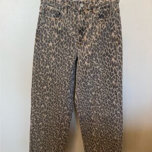 Hidden Cheetah Print High Rise Jeans